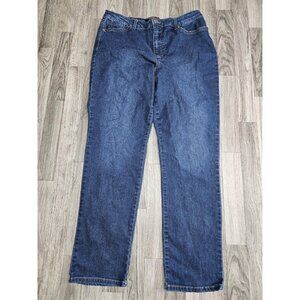 (3/$35) Gloria Vanderbilt Jeans Womens 14 Blue Amanda Slim Straight Leg Denim